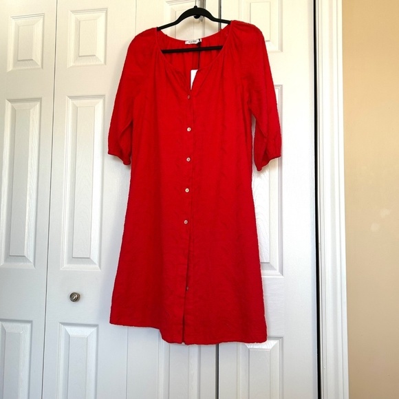 NWT Rosemarine Made in Italy 100%Cotton Eyelet Midi Dress 3/4 Sleeve Siz… - Picture 14 of 16